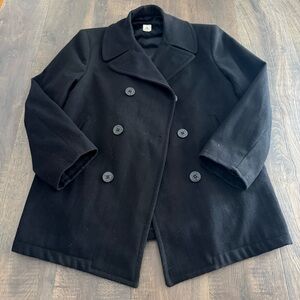 Vtg STERLINGWEAR Boston USN NAVY Enlisted 100% Wool PEACOAT Coat 46 R MADE USA